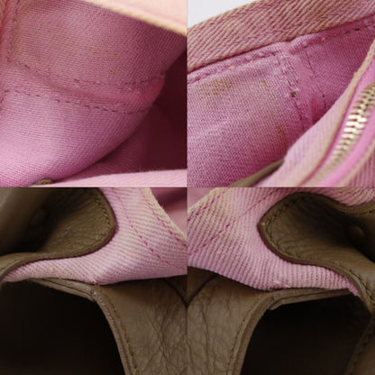 Saint Laurent 2-Way Shoulder Leather Canvas Brown Pink Handbag — view 6