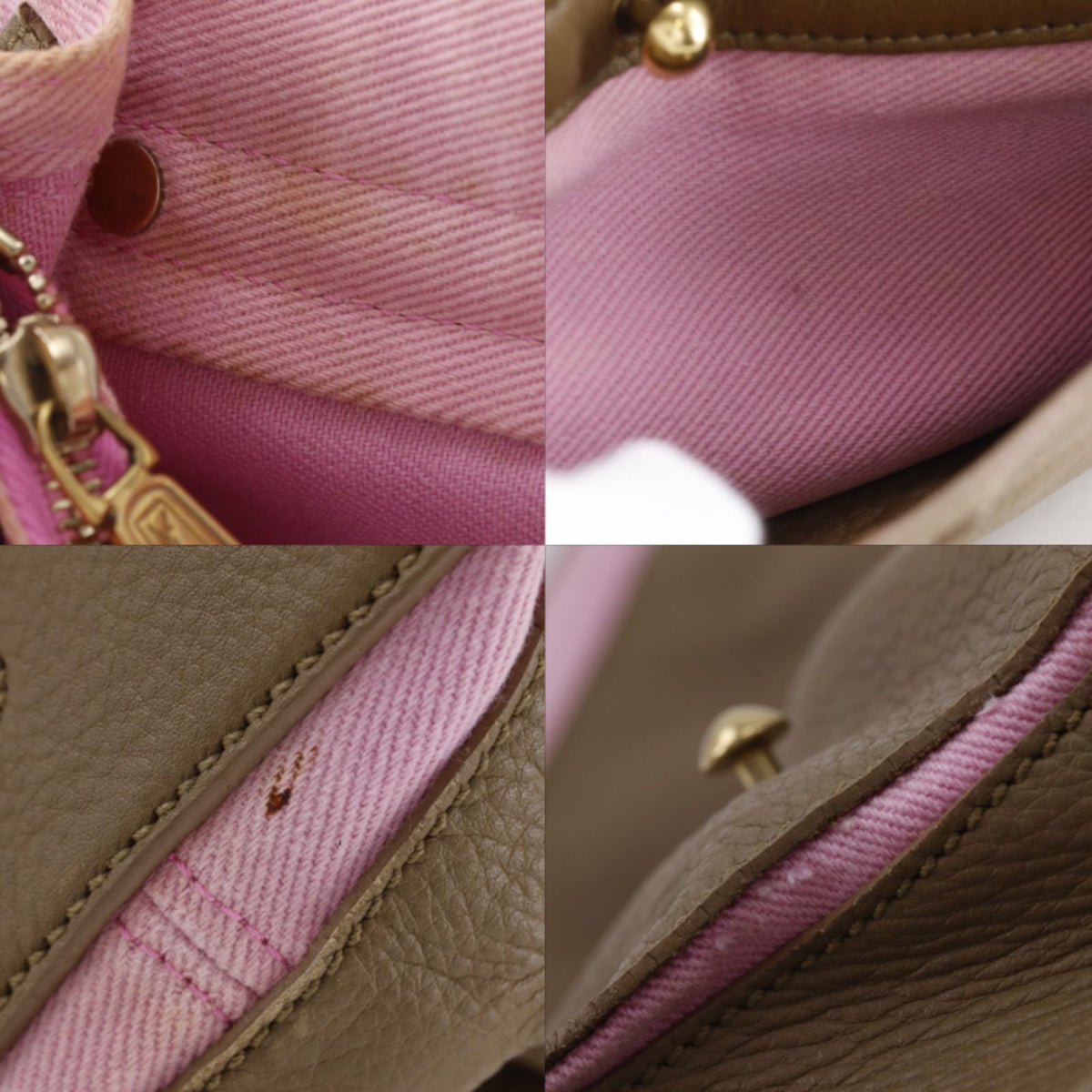 Saint Laurent 2-Way Shoulder Leather Canvas Brown Pink Handbag — view 7