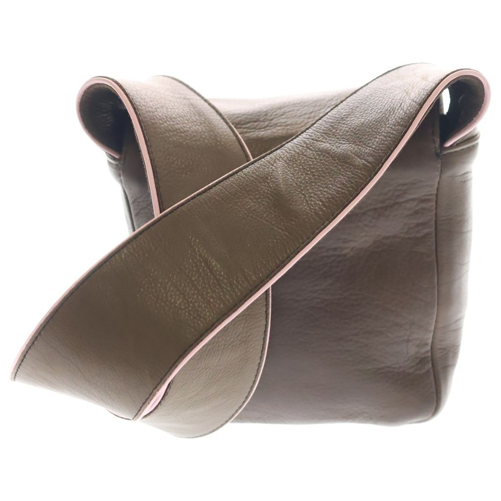 Chrome Hearts Hot Pot Cross Ball Button Leather Shoulder Bag Brown Silver — view 2