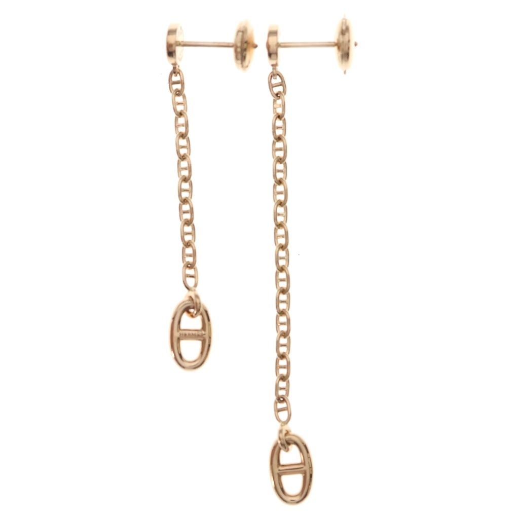 Hermes Chaine D'Ancre Farandole Earrings Pink Gold