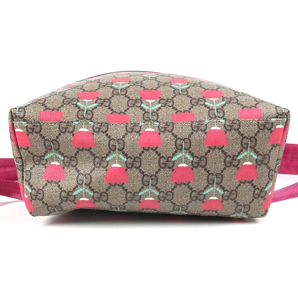 Gucci Backpack Logo Flower Tulip GG Supreme Canvas Beige — view 5