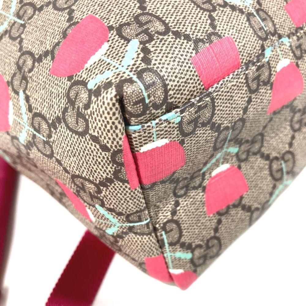 Gucci Backpack Logo Flower Tulip GG Supreme Canvas Beige — view 7
