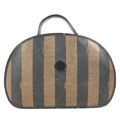 Fendi Handbag Pecan Logo Leather Khaki