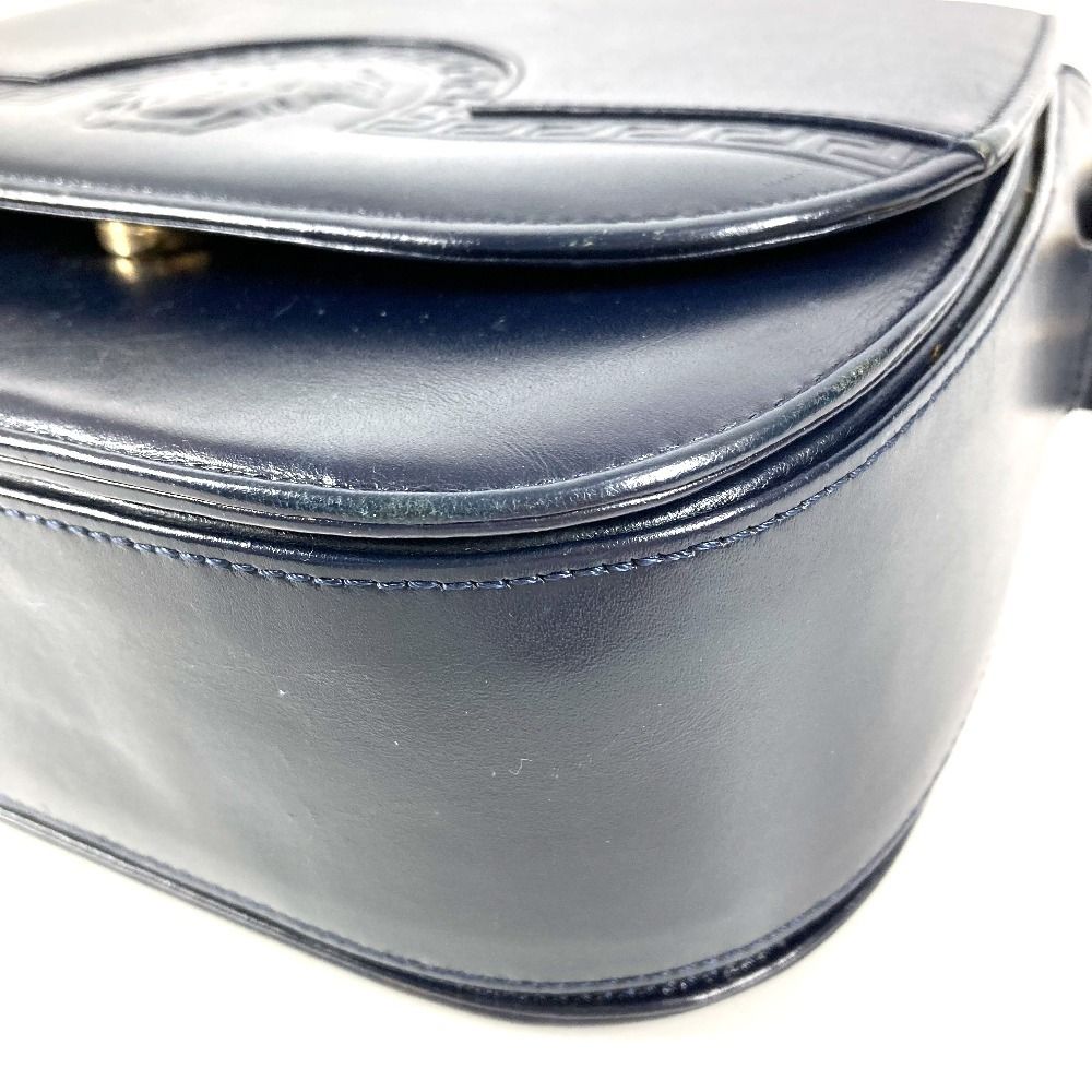 Versace Shoulder Bag Medusa Logo Leather Navy — view 6