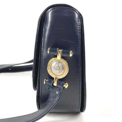 Versace Shoulder Bag Medusa Logo Leather Navy — view 3