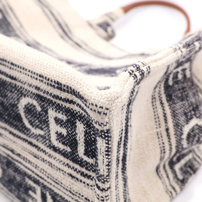 Celine Cabas Thais Large Logo Canvas Tote Bag Beige Navy Ivory — view 5