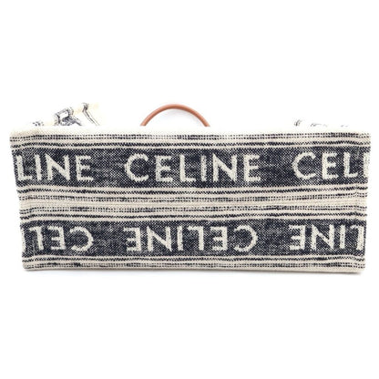 Celine Cabas Thais Large Logo Canvas Tote Bag Beige Navy Ivory — view 4