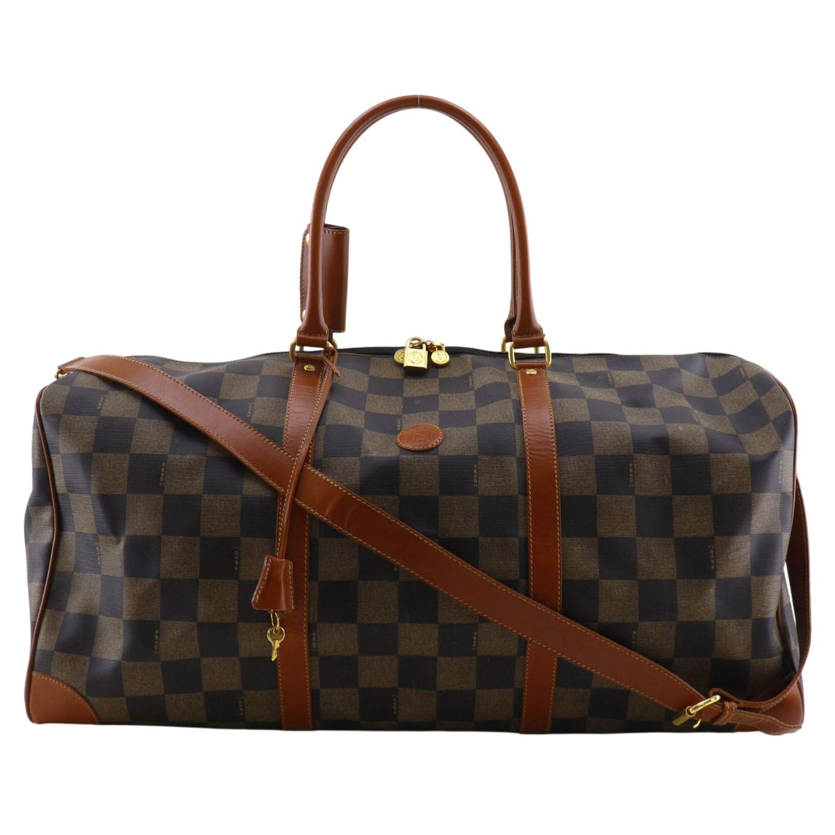 Fendi Pecan Brown Boston Bag