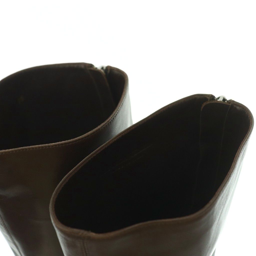 Bottega Veneta Intrecciato Long Boots Pointed Toe Low Heels Leather One Color — view 5