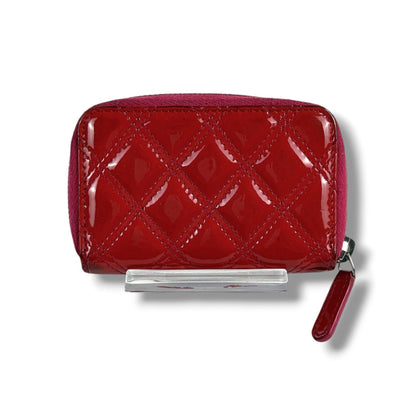 Chanel CC Logo Quilted Fragment Case Round Zip Coin Card Mini Wallet Pink — view 4