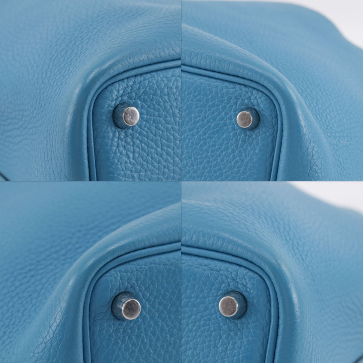 Hermes Picotin Lock 18 PM Taurillon Clemence Blue Green Silver Handbag — view 4