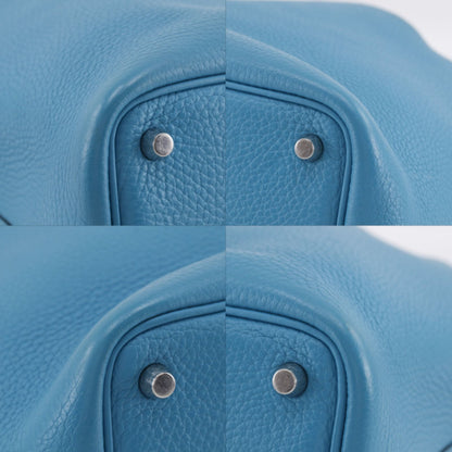 Hermes Picotin Lock 18 PM Taurillon Clemence Blue Green Silver Handbag — view 4