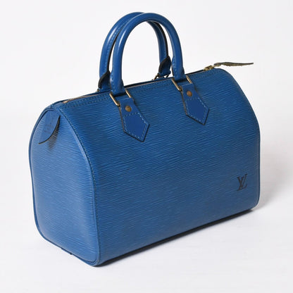 Louis Vuitton Speedy 25 Handbag Epi Leather Blue Gold — view 3