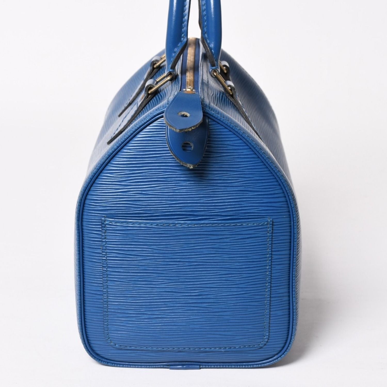Louis Vuitton Speedy 25 Handbag Epi Leather Blue Gold — view 4