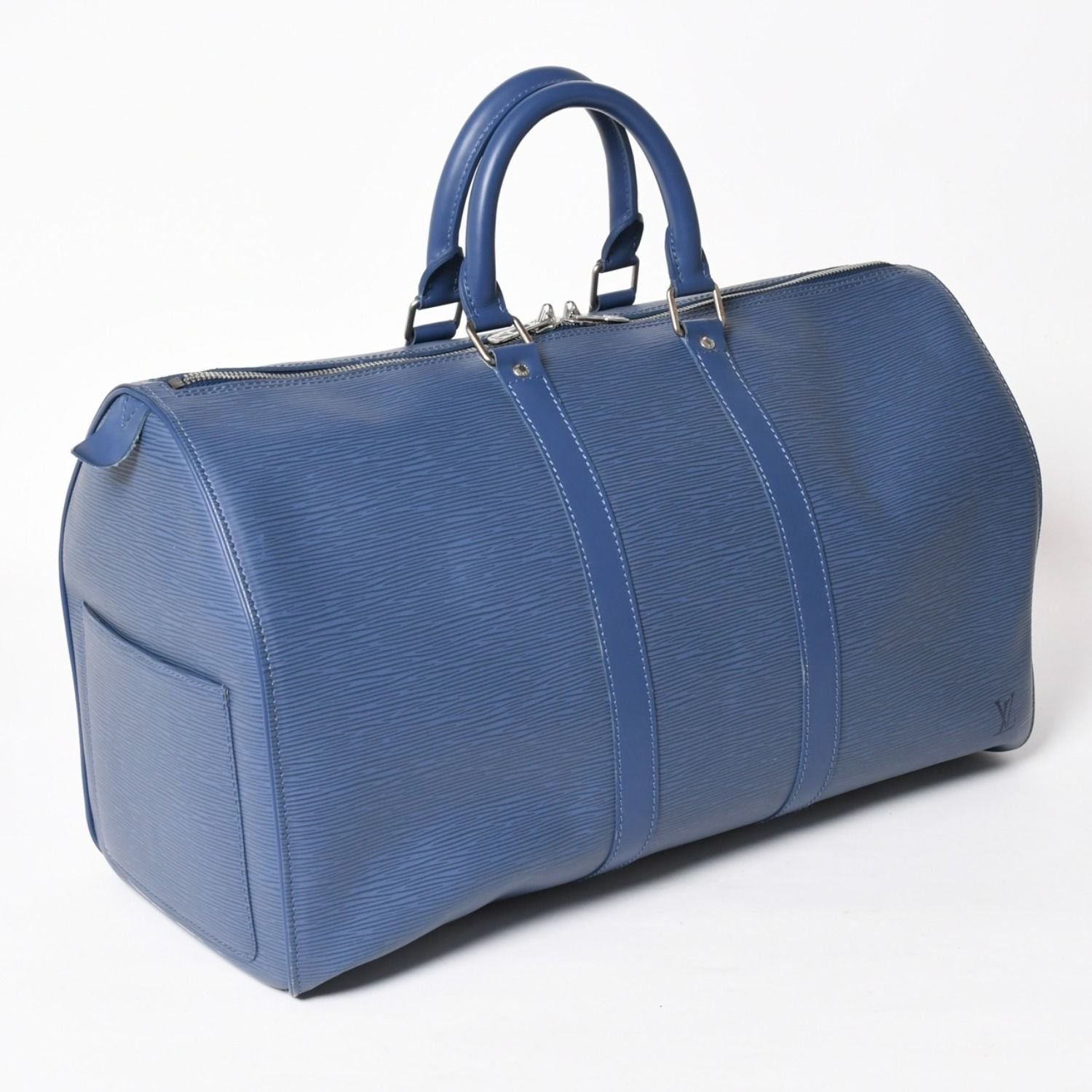 Louis Vuitton Boston Bag Keepall 45 Epi Miltille Silver — view 3
