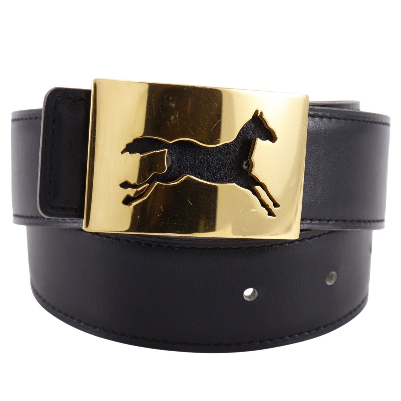 Hermes Hose Buckle Reversible Box Calf Veau Epsom Black Brown A Belt