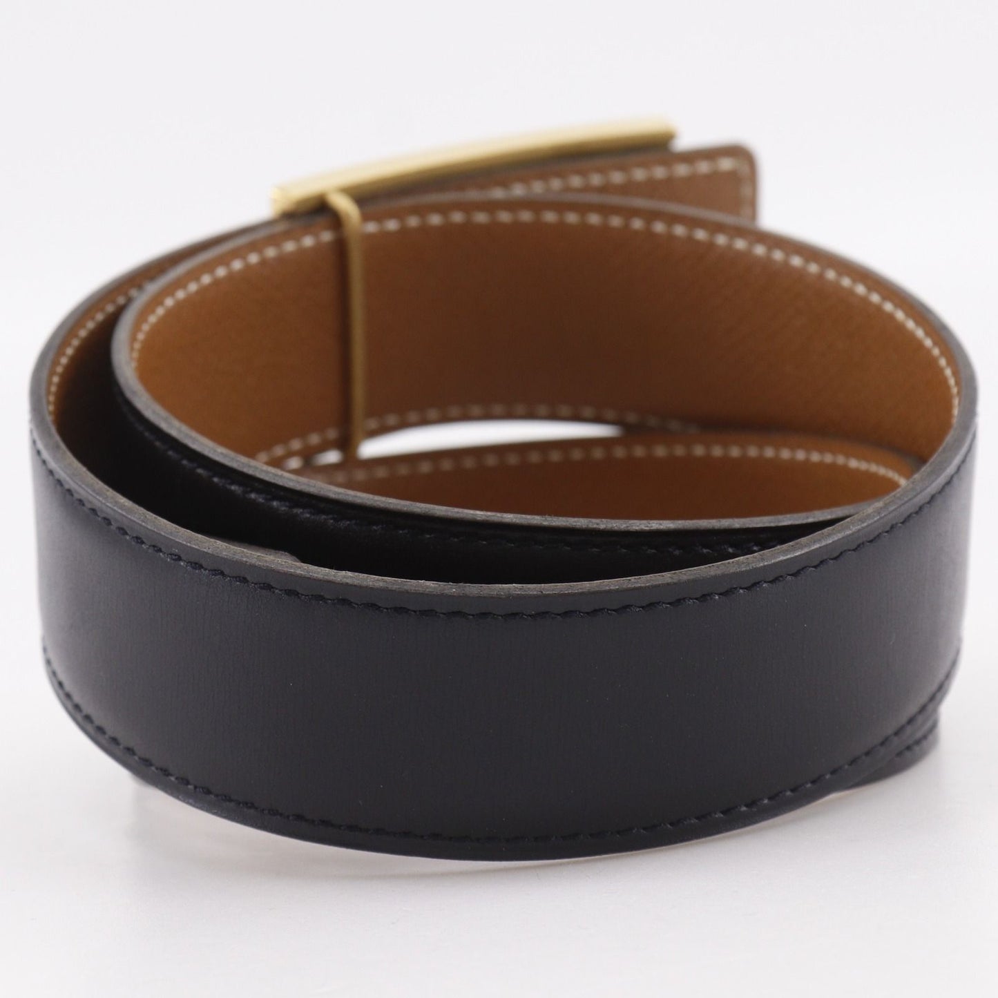 Hermes Hose Buckle Reversible Box Calf Veau Epsom Black Brown A Belt — view 3
