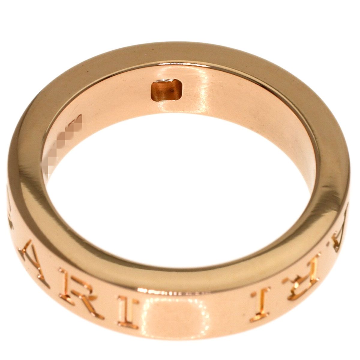 Bvlgari Double Logo Diamond Ring 18K Pink Gold — view 4