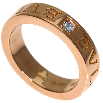 Bvlgari Double Logo Diamond Ring 18K Pink Gold