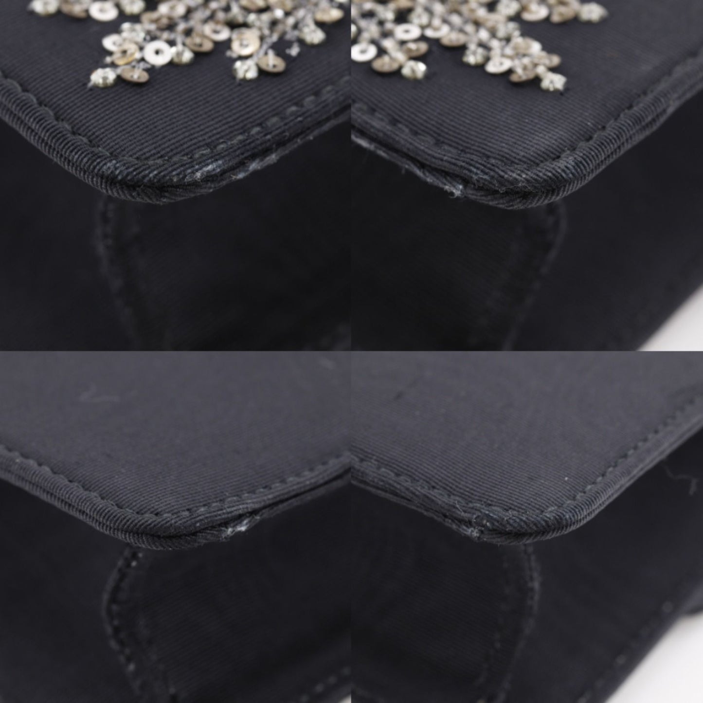 Gucci Broadway Square 2-Way Clutch Cotton Rhinestone Black — view 4