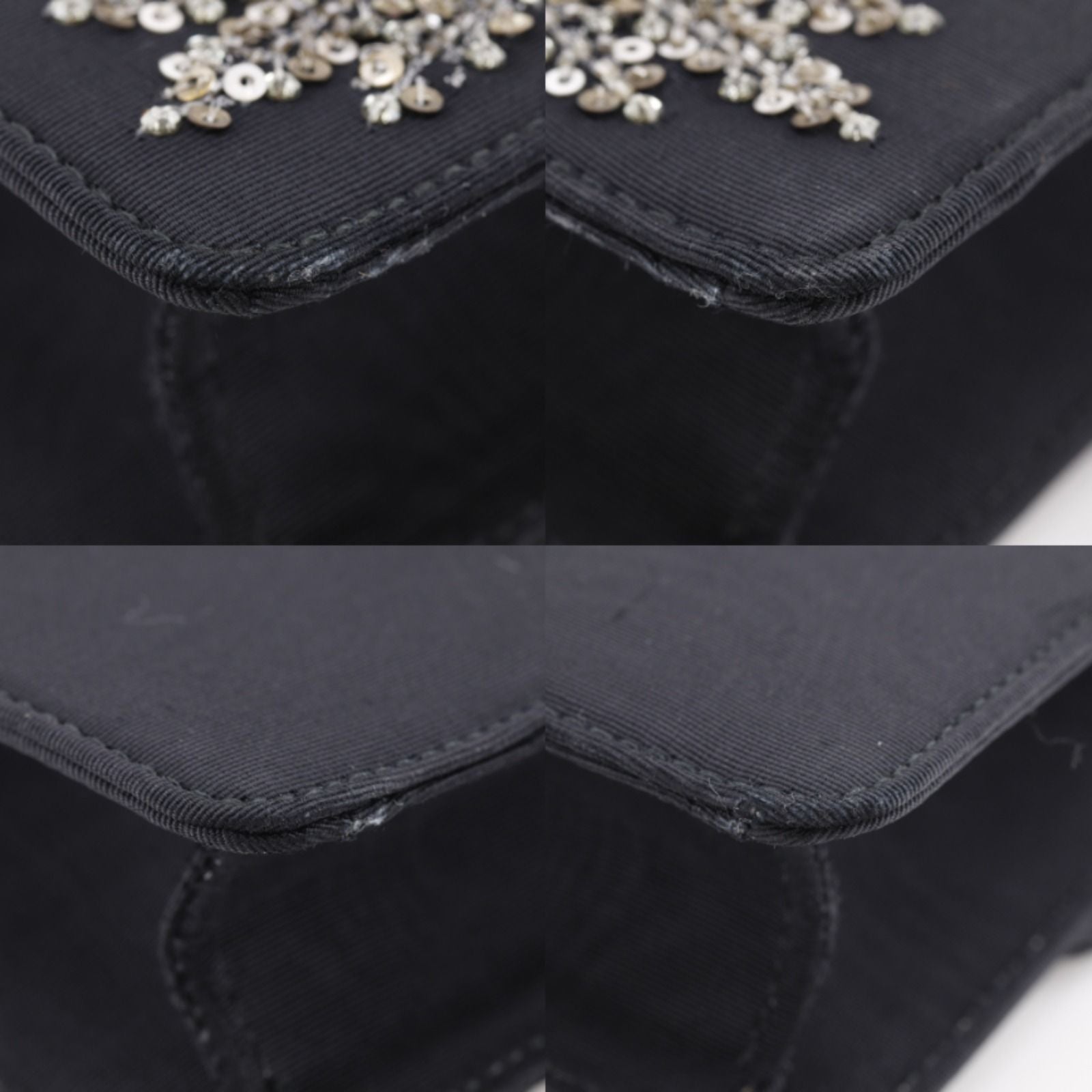 Gucci Broadway Square 2-Way Clutch Cotton Rhinestone Black — view 4