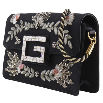 Gucci Broadway Square 2-Way Clutch Cotton Rhinestone Black — view 2