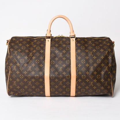 Louis Vuitton Monogram Keepall Bandouliere 55 2-Way Boston Bag Brown Canvas — view 2