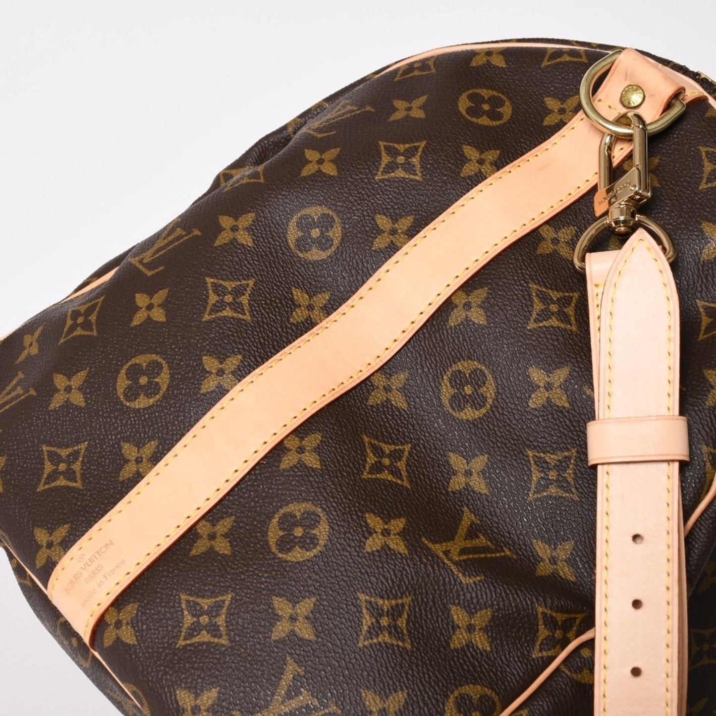 Louis Vuitton Monogram Keepall Bandouliere 55 2-Way Boston Bag Brown Canvas — view 5