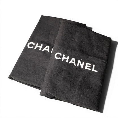 Chanel Leather Boots Long CC Logo Calfskin Shoes Black 37.5 — view 8