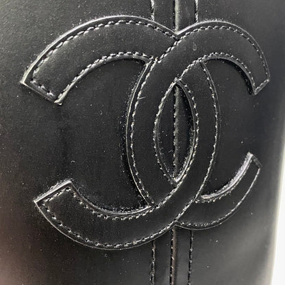 Chanel Leather Boots Long CC Logo Calfskin Shoes Black 37.5 — view 7