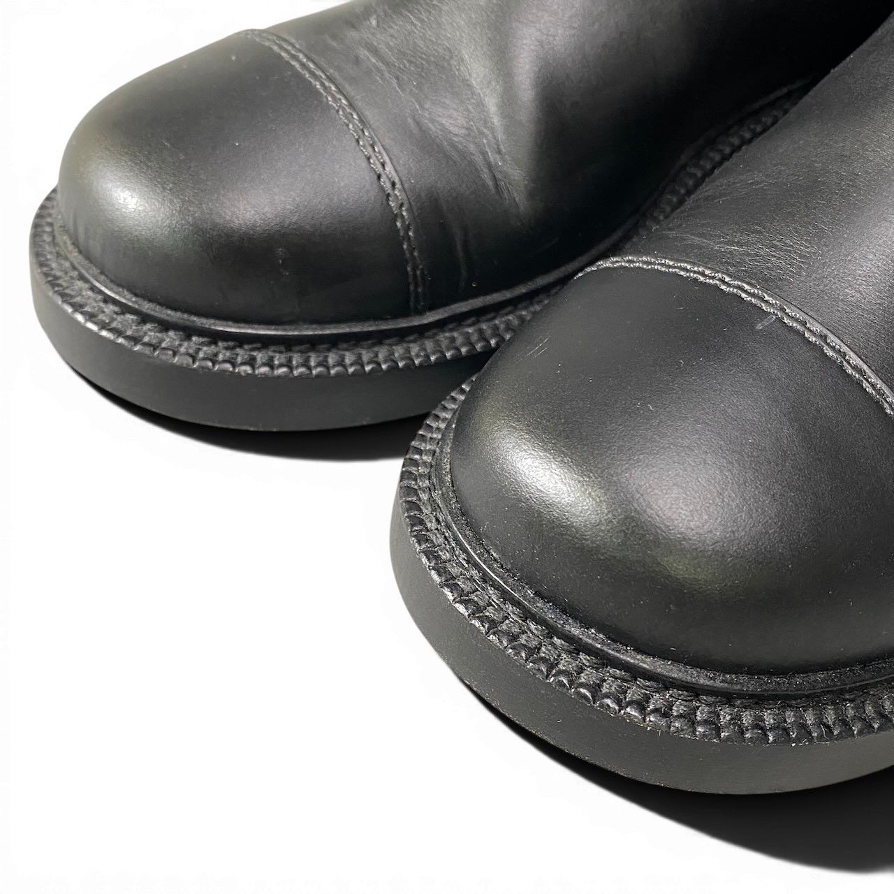 Chanel Leather Boots Long CC Logo Calfskin Shoes Black 37.5 — view 5