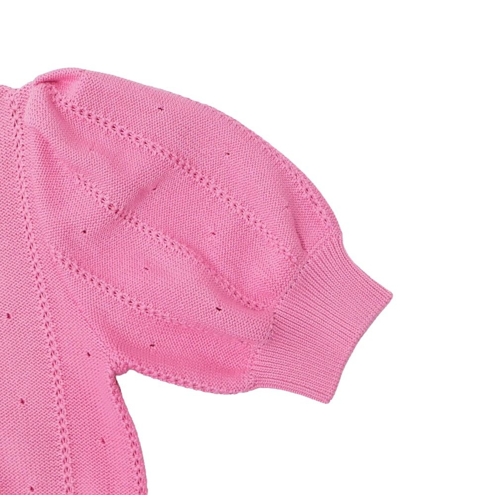 Gucci Knit XS Flower Puff Sleeve Short Sweater — view 4