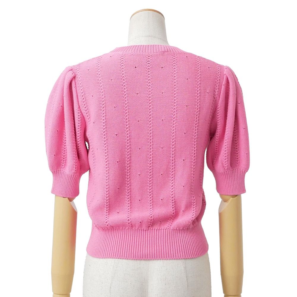 Gucci Knit XS Flower Puff Sleeve Short Sweater — view 3