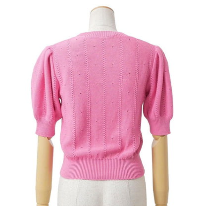 Gucci Knit XS Flower Puff Sleeve Short Sweater — view 3