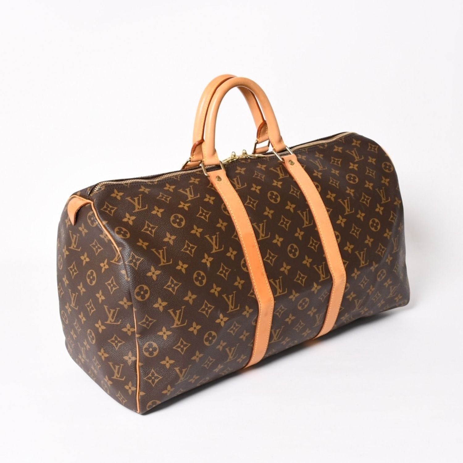Louis Vuitton Keepall 50 Boston Bag Leather Monogram Gold — view 3