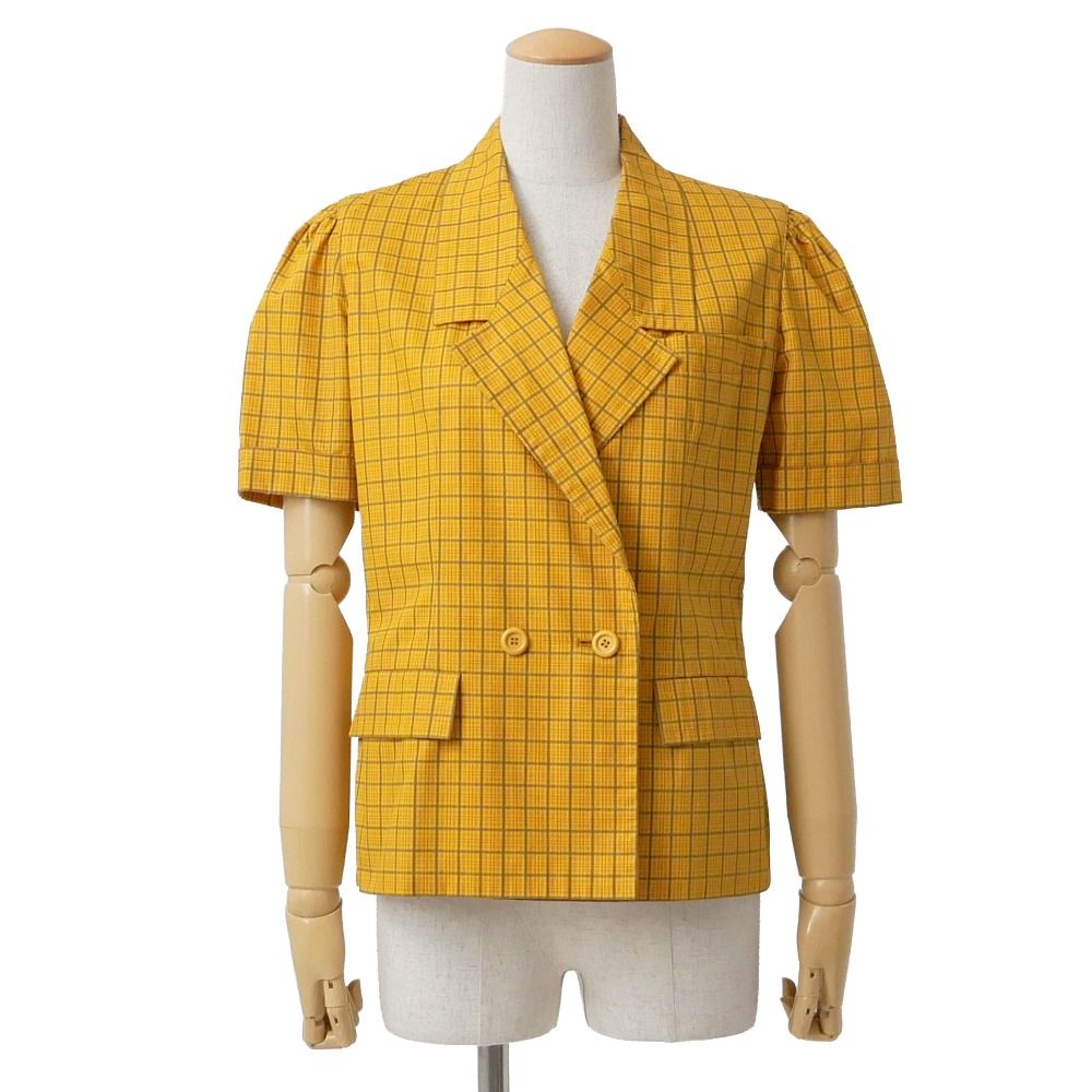 Dior Vintage Jacket 9 Check Double Short Sleeve
