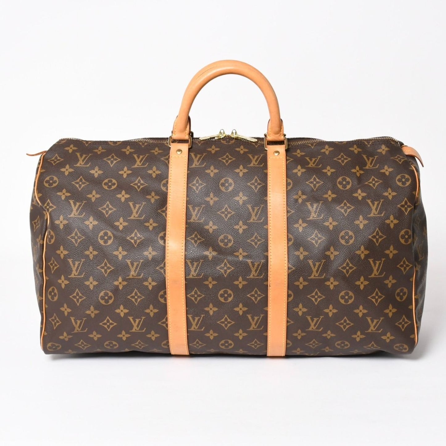 Louis Vuitton Keepall 50 Boston Bag Leather Monogram Gold