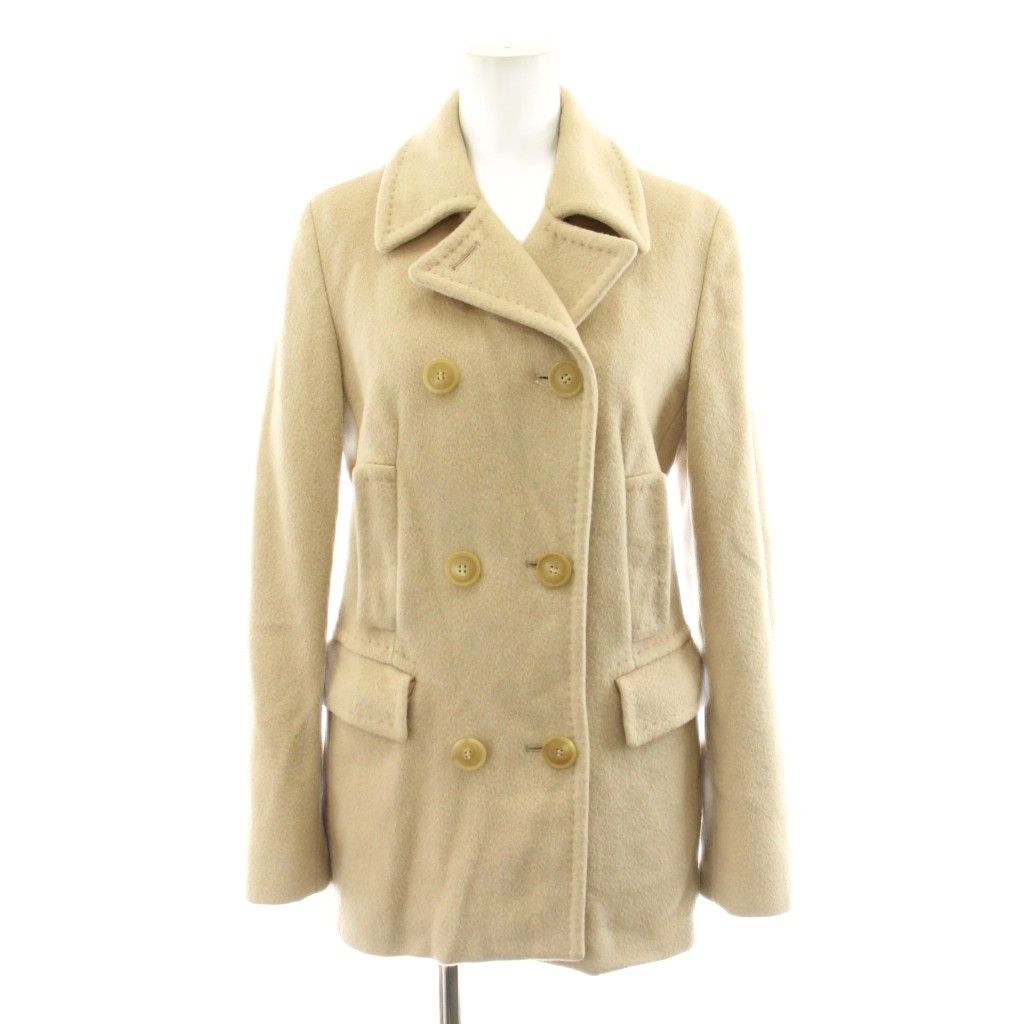 Max Mara White Tag Short Double Coat Pea Camel 38 Beige