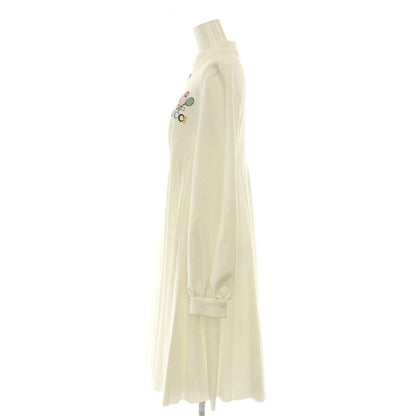 Gucci Tennis Logo Pleated Dress Front Zip Knee Length Long Sleeve — view 3