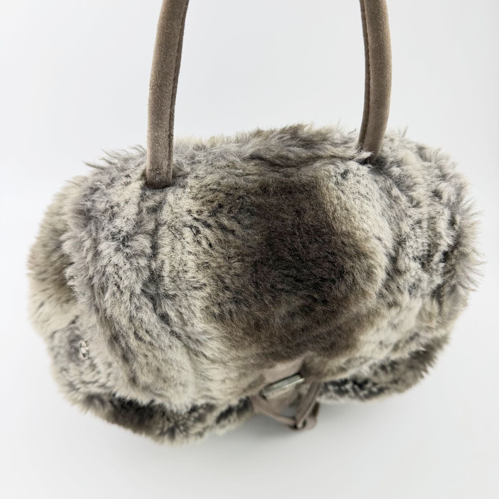 Fendi Zucca Pattern Lining Backpack Suede Gray Brown Vintage — view 6