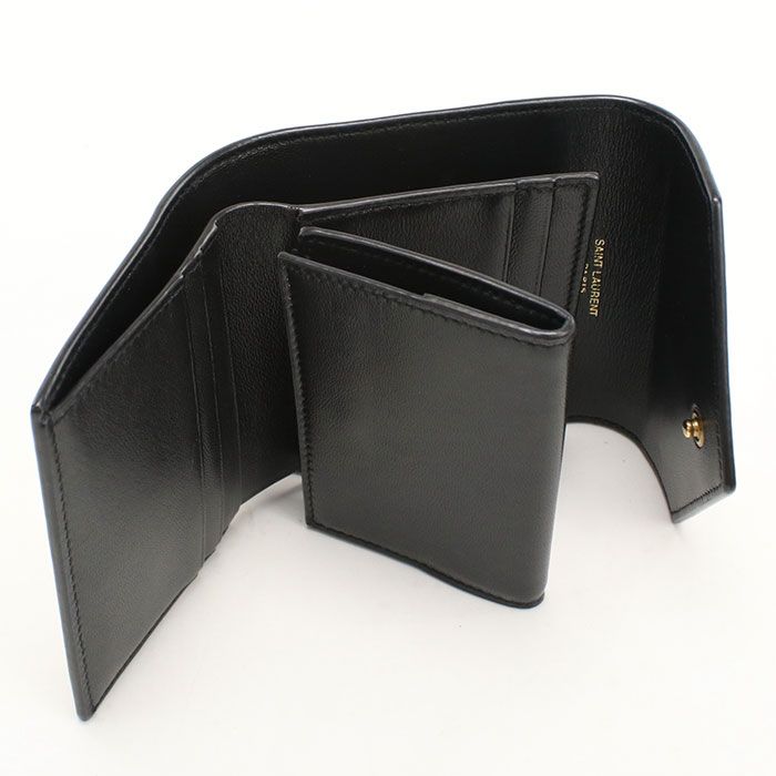 Saint Laurent Multi Fold Wallet Trifold Lambskin — view 3