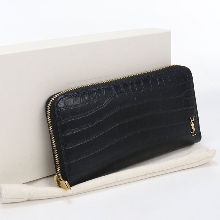Saint Laurent Zip Around Wallet Cassandra Round Zip Calfskin