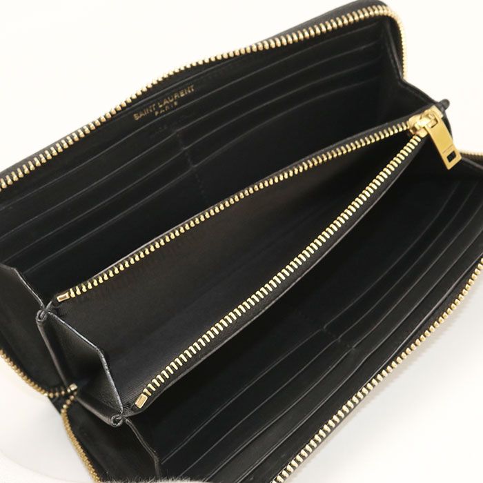 Saint Laurent Zip Around Wallet Cassandra Round Zip Calfskin — view 3