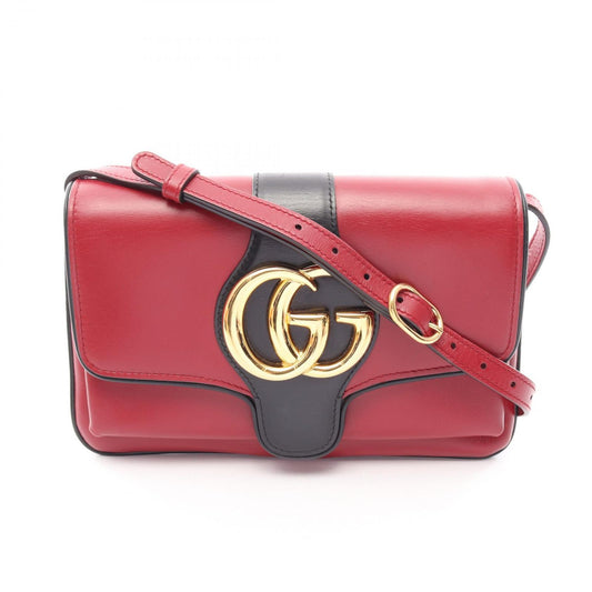 Gucci Shoulder Bag Ali Small GG Marmont Red Black Leather