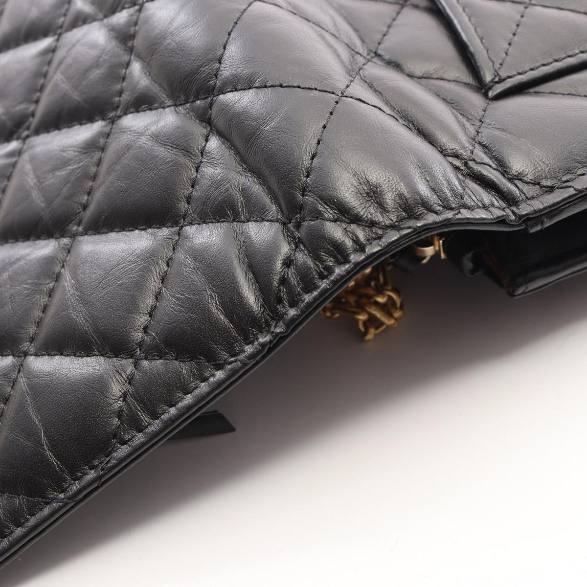 Chanel Shoulder Bag 2.55 Quilted Mini Black Calfskin Chain Wallet — view 6