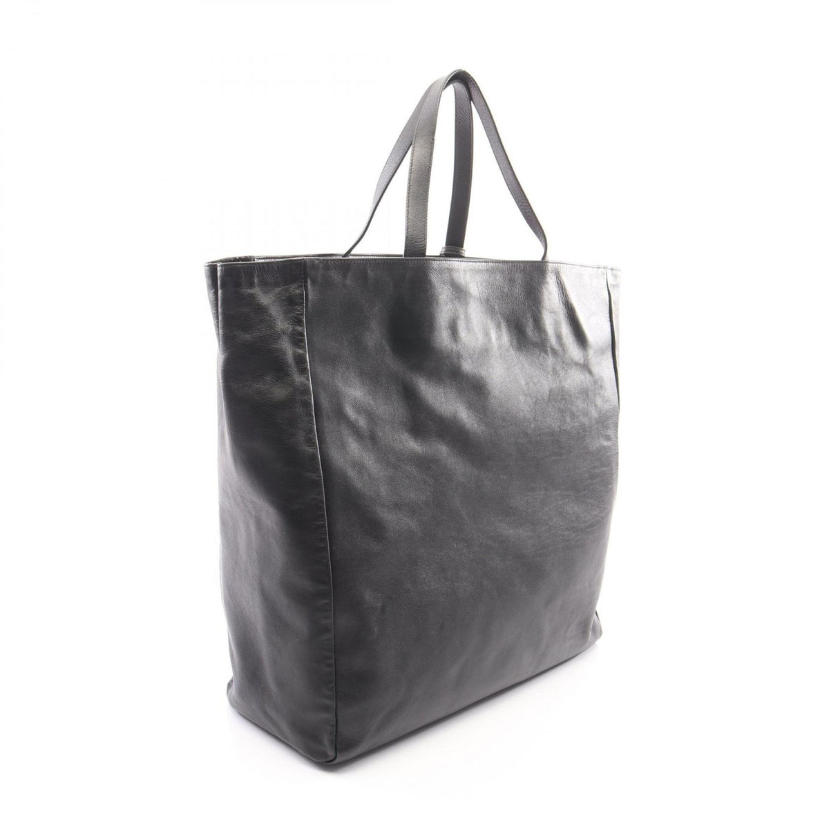 Saint Laurent Paris Tote Bag Logo Black Leather — view 2