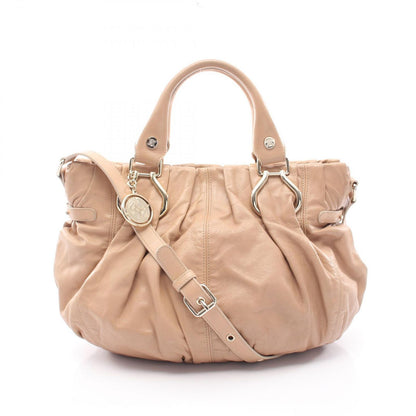 Celine Handbag Pillow Small 2-Way Beige Leather Shoulder Bag