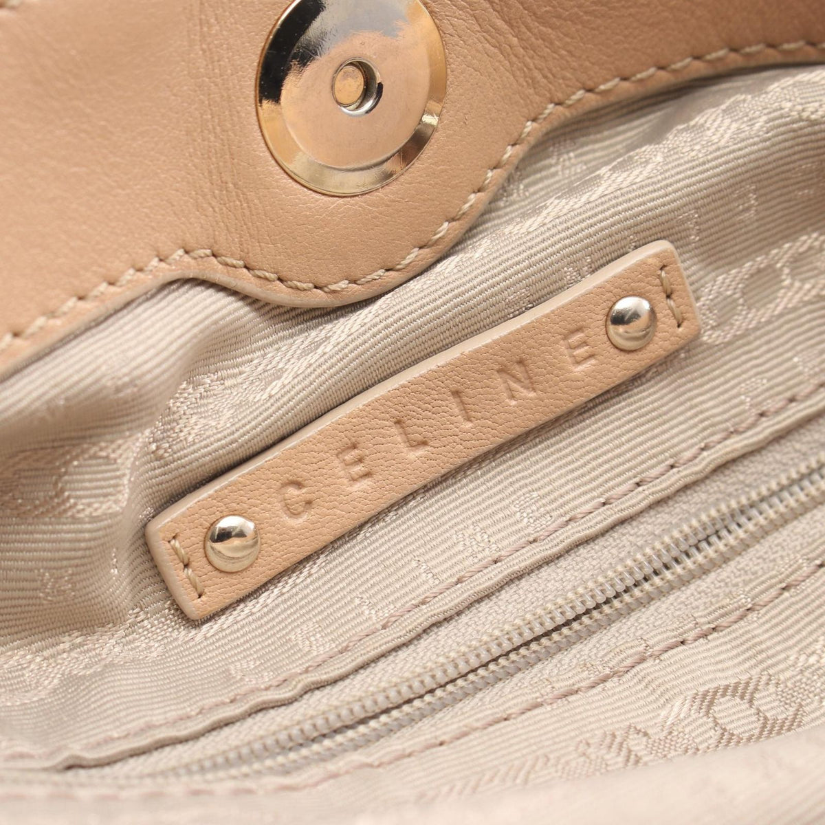 Celine Handbag Pillow Small 2-Way Beige Leather Shoulder Bag — view 4