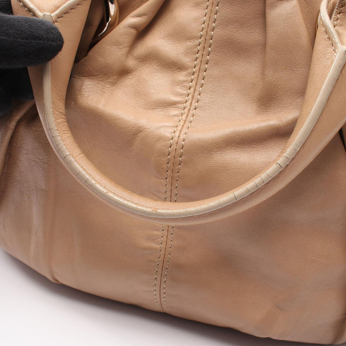Celine Handbag Pillow Small 2-Way Beige Leather Shoulder Bag — view 8