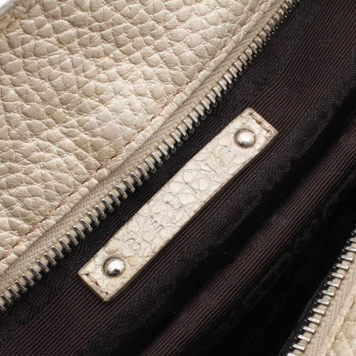 Celine Handbag Bittersweet Metallic Silver Leather Hand Bag — view 4